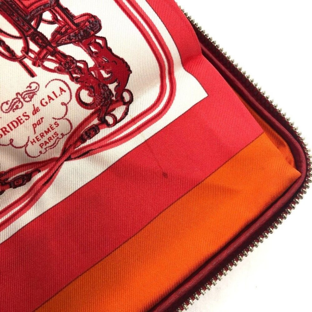 HERMES Silky pop Brid-Do-Gala Shopping bag Tote Bag Buffel skipper / silk Red - Picture 8 of 11
